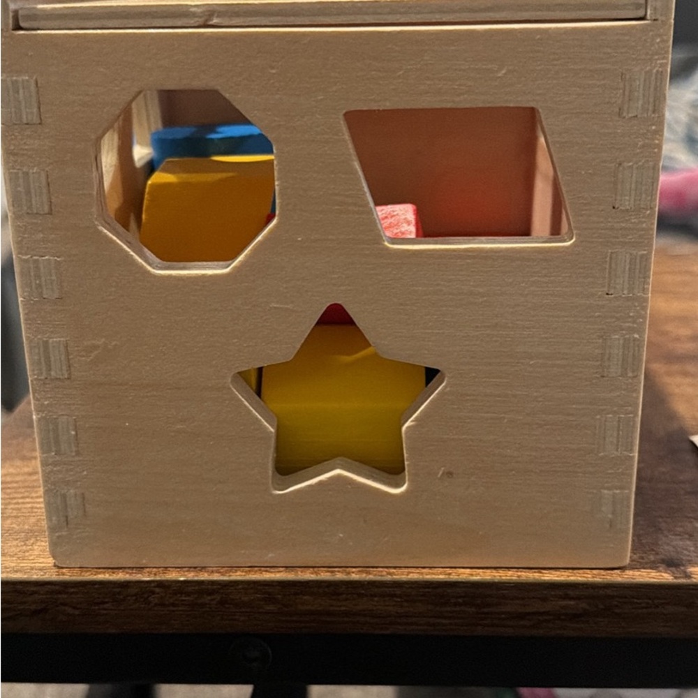 Melissa & Doug Wooden Shape Sorter Cube